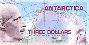 Antarctica - 3 Dollars - Polymer Note - 2007 dated Foreign Paper Money